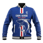 Custom Cape Verde Football Baseball Jacket Go Champions Tubaroes Azuis - African Pride