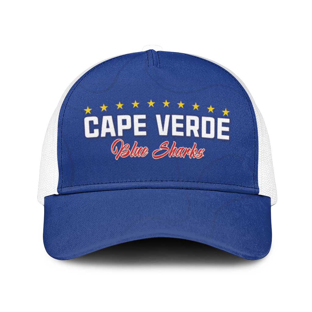 Cape Verde Football Baseball Net Cap Go Champions Tubaroes Azuis - African Pride