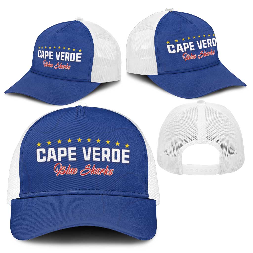 Cape Verde Football Baseball Net Cap Go Champions Tubaroes Azuis - African Pride