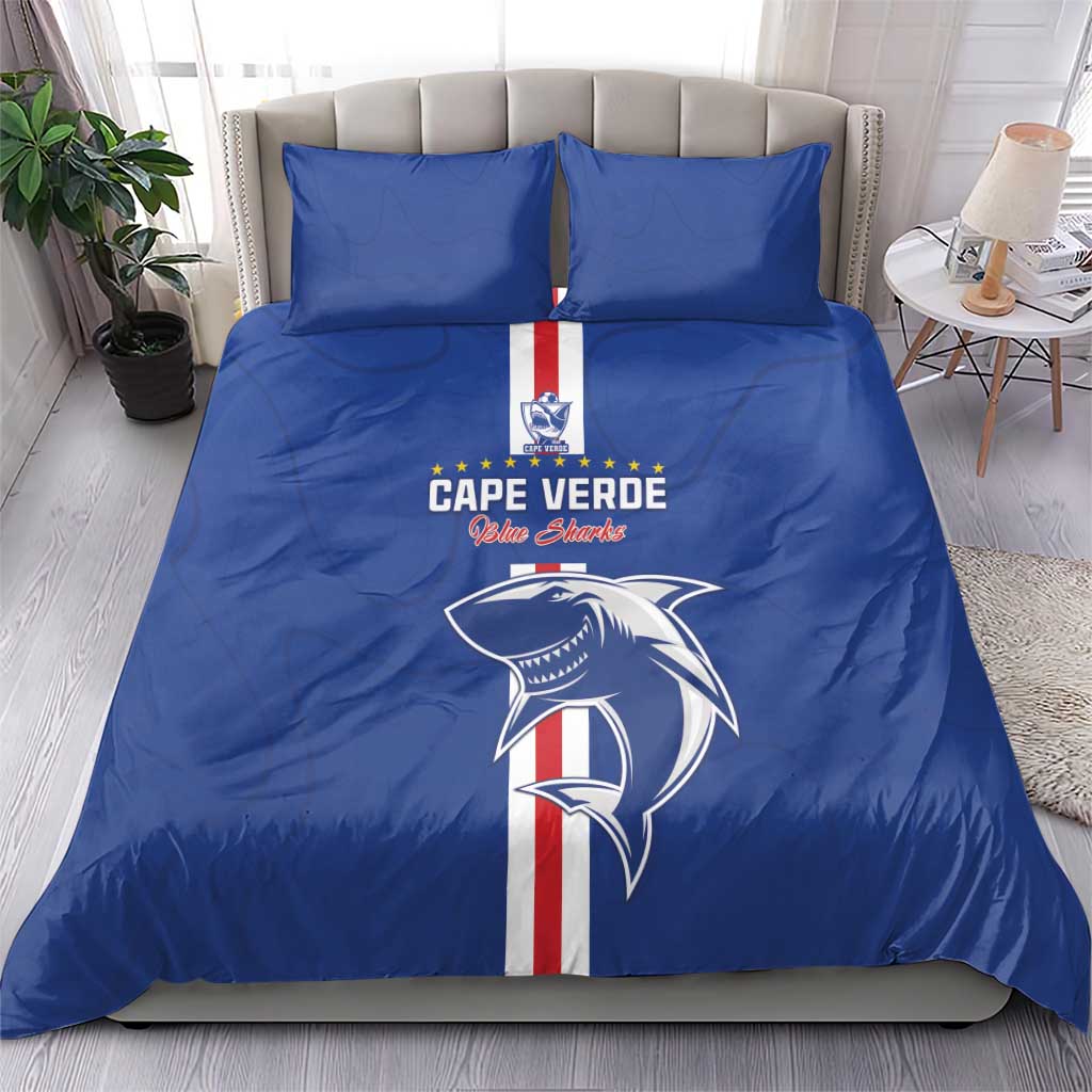 Cape Verde Football Bedding Set Go Champions Tubaroes Azuis - African Pride