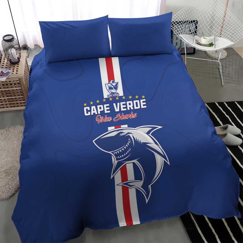 Cape Verde Football Bedding Set Go Champions Tubaroes Azuis - African Pride