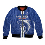 Custom Cape Verde Football Bomber Jacket Go Champions Tubaroes Azuis - African Pride