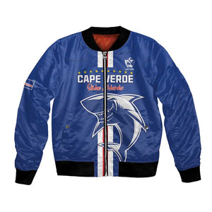 Custom Cape Verde Football Bomber Jacket Go Champions Tubaroes Azuis - African Pride
