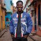 Custom Cape Verde Football Bomber Jacket Go Champions Tubaroes Azuis - African Pride