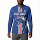 Custom Cape Verde Football Button Sweatshirt Go Champions Blue Sharks