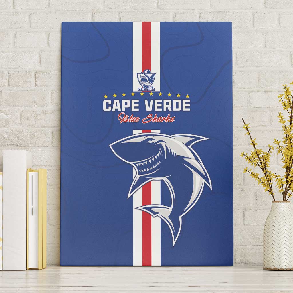 Cape Verde Football Canvas Wall Art Go Champions Tubaroes Azuis - African Pride
