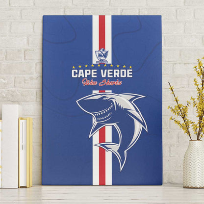 Cape Verde Football Canvas Wall Art Go Champions Tubaroes Azuis - African Pride