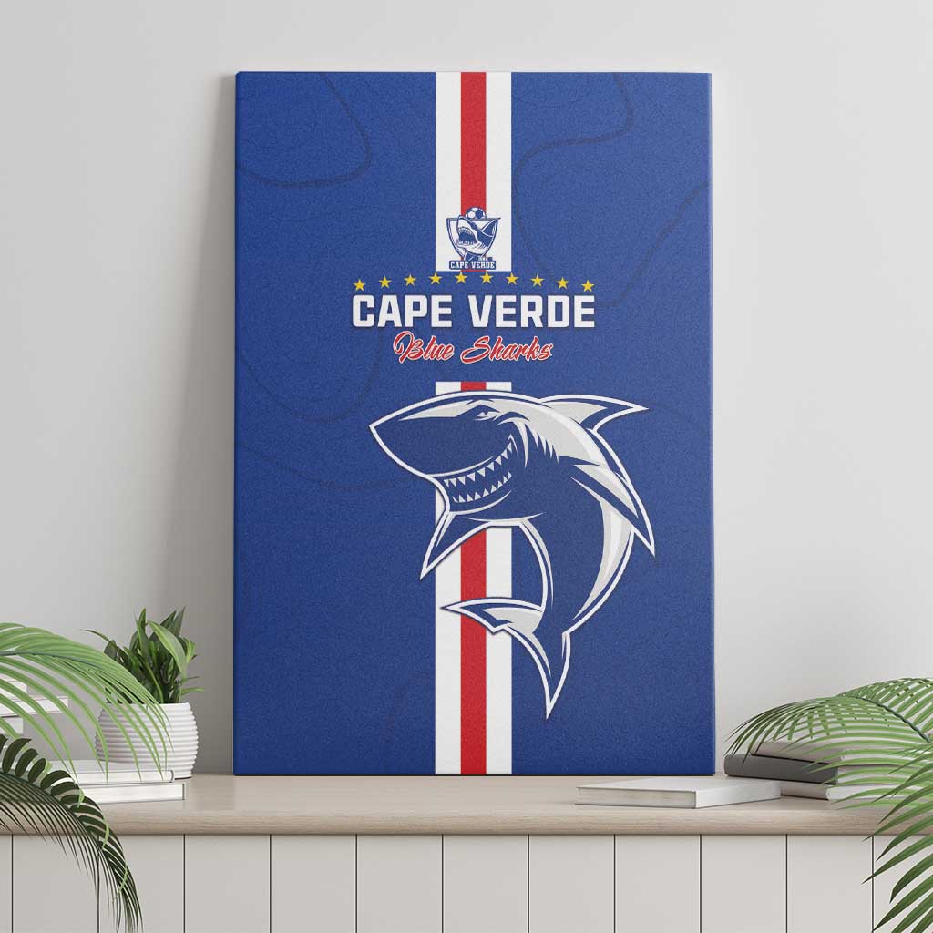 Cape Verde Football Canvas Wall Art Go Champions Tubaroes Azuis - African Pride