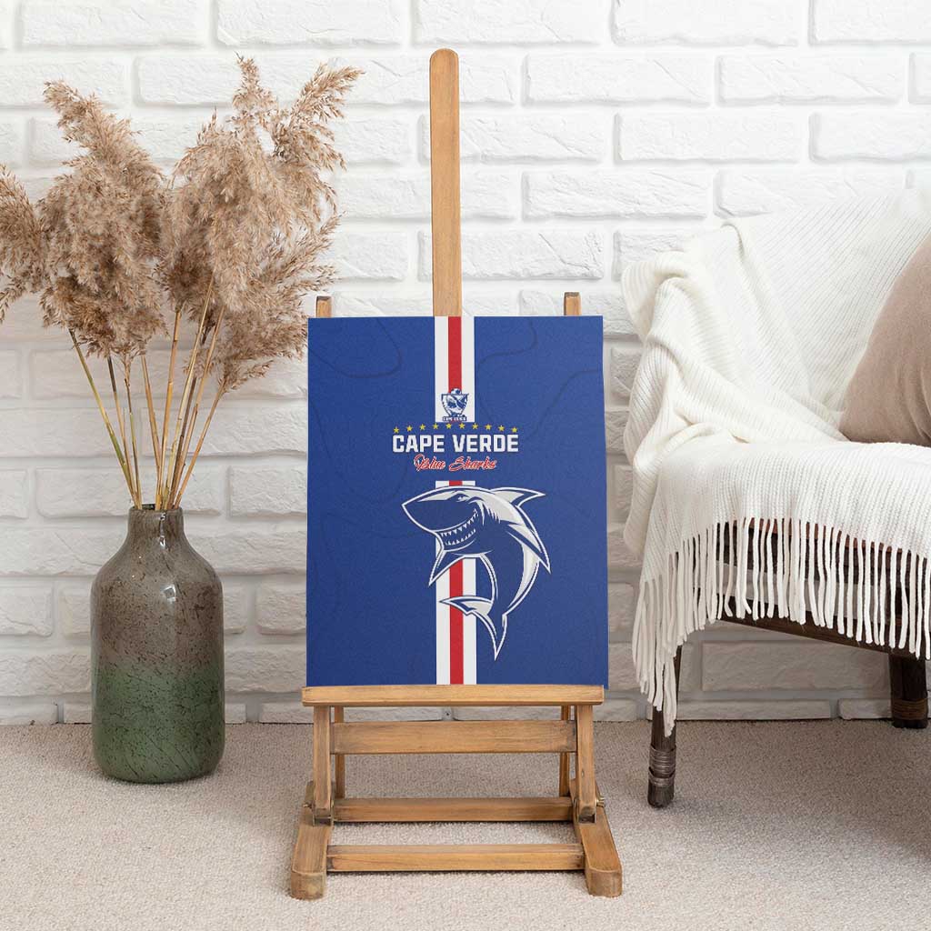 Cape Verde Football Canvas Wall Art Go Champions Tubaroes Azuis - African Pride