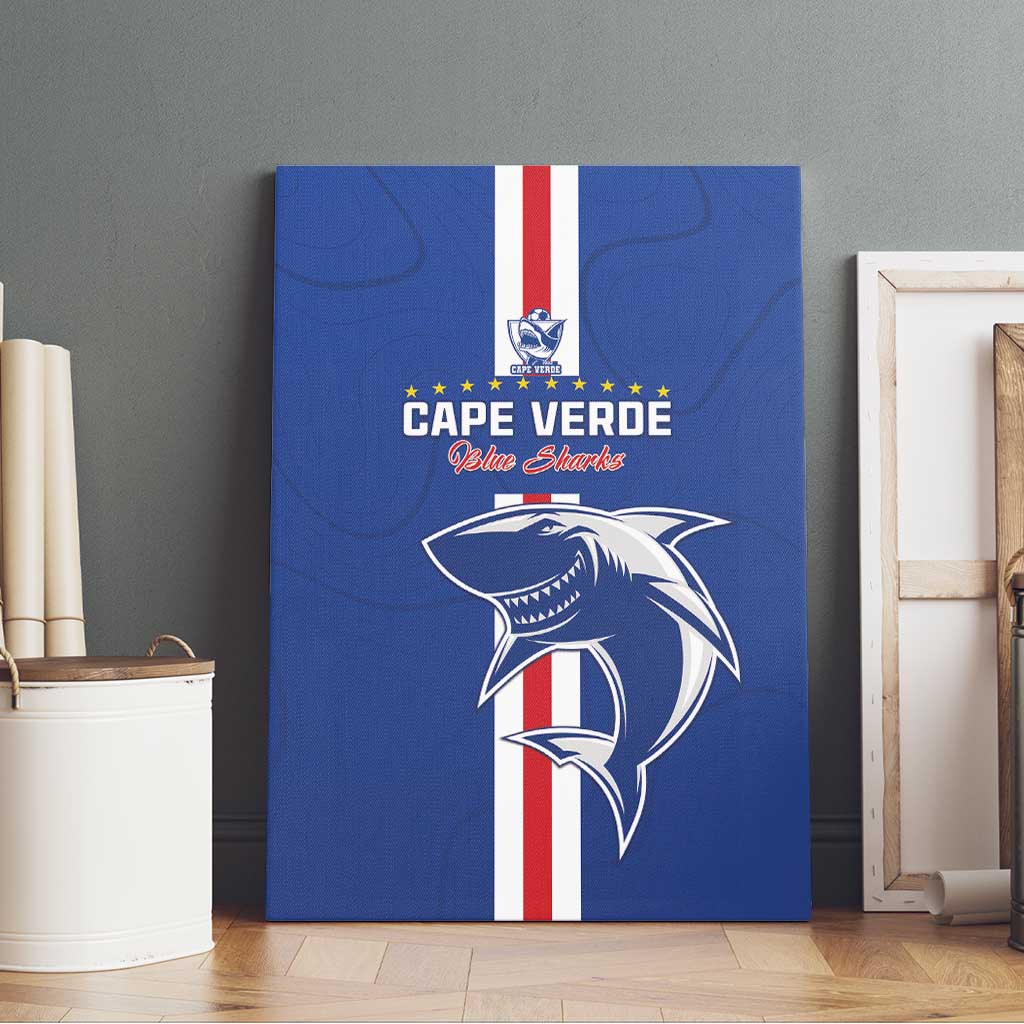 Cape Verde Football Canvas Wall Art Go Champions Tubaroes Azuis - African Pride