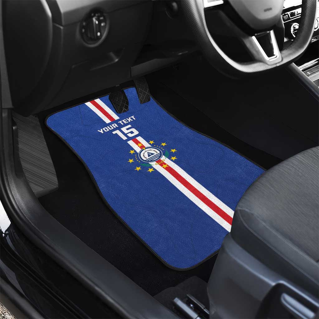 Custom Cape Verde Football Car Mats Go Champions Tubaroes Azuis - African Pride