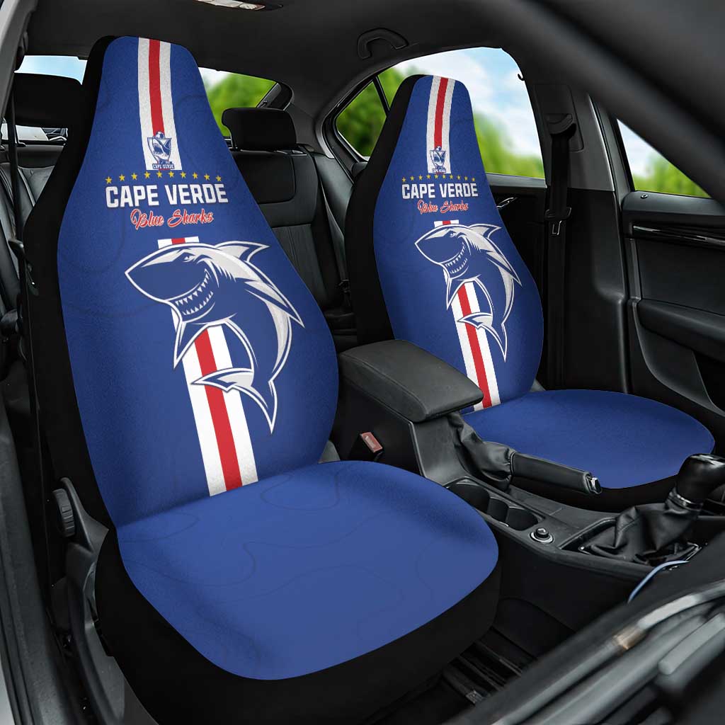 Cape Verde Football Car Seat Cover Go Champions Tubaroes Azuis - African Pride