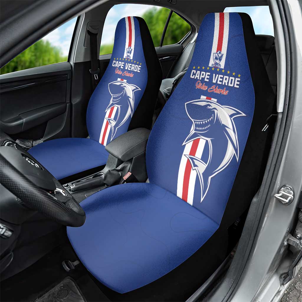 Cape Verde Football Car Seat Cover Go Champions Tubaroes Azuis - African Pride