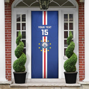 Custom Cape Verde Football Door Cover Go Champions Blue Sharks