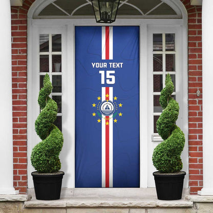 Custom Cape Verde Football Door Cover Go Champions Blue Sharks