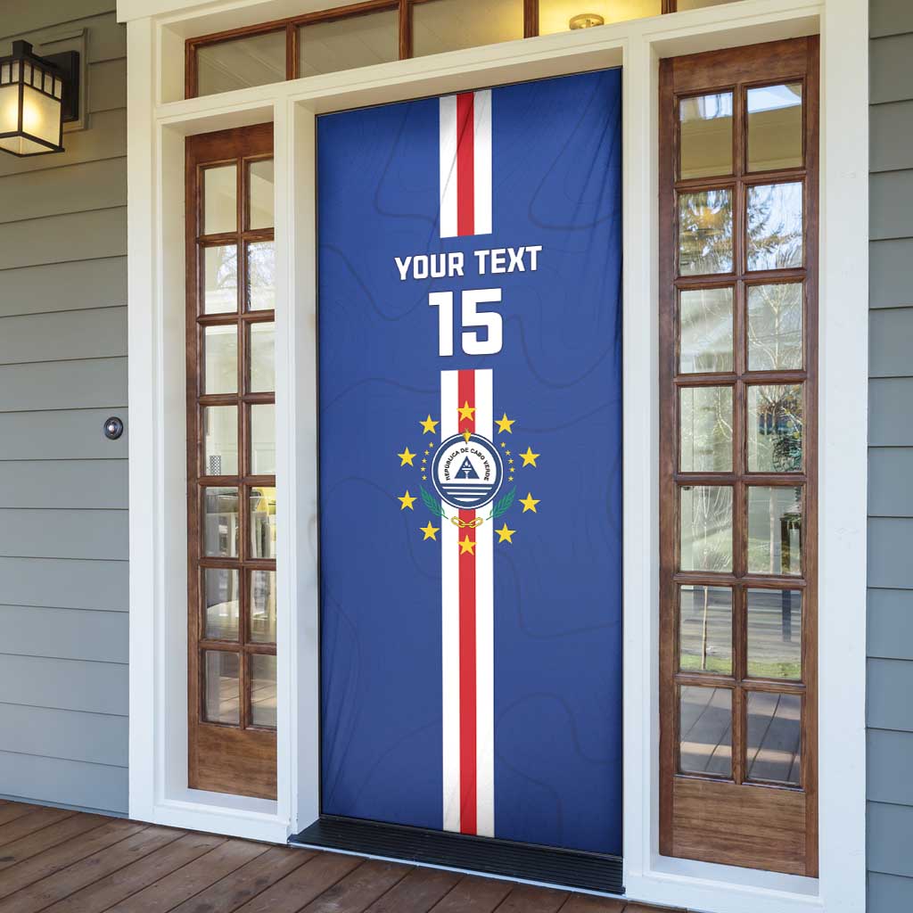 Custom Cape Verde Football Door Cover Go Champions Blue Sharks