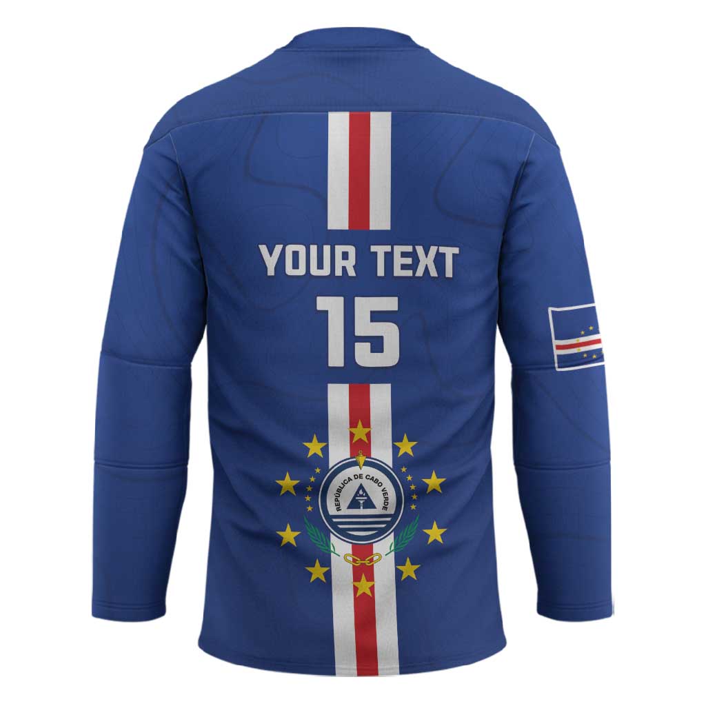 Custom Cape Verde Football Hockey Jersey Go Champions Blue Sharks