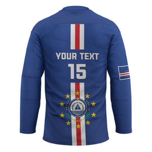 Custom Cape Verde Football Hockey Jersey Go Champions Blue Sharks