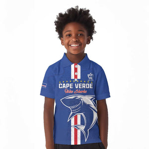 Custom Cape Verde Football Kid Polo Shirt Go Champions Tubaroes Azuis - African Pride