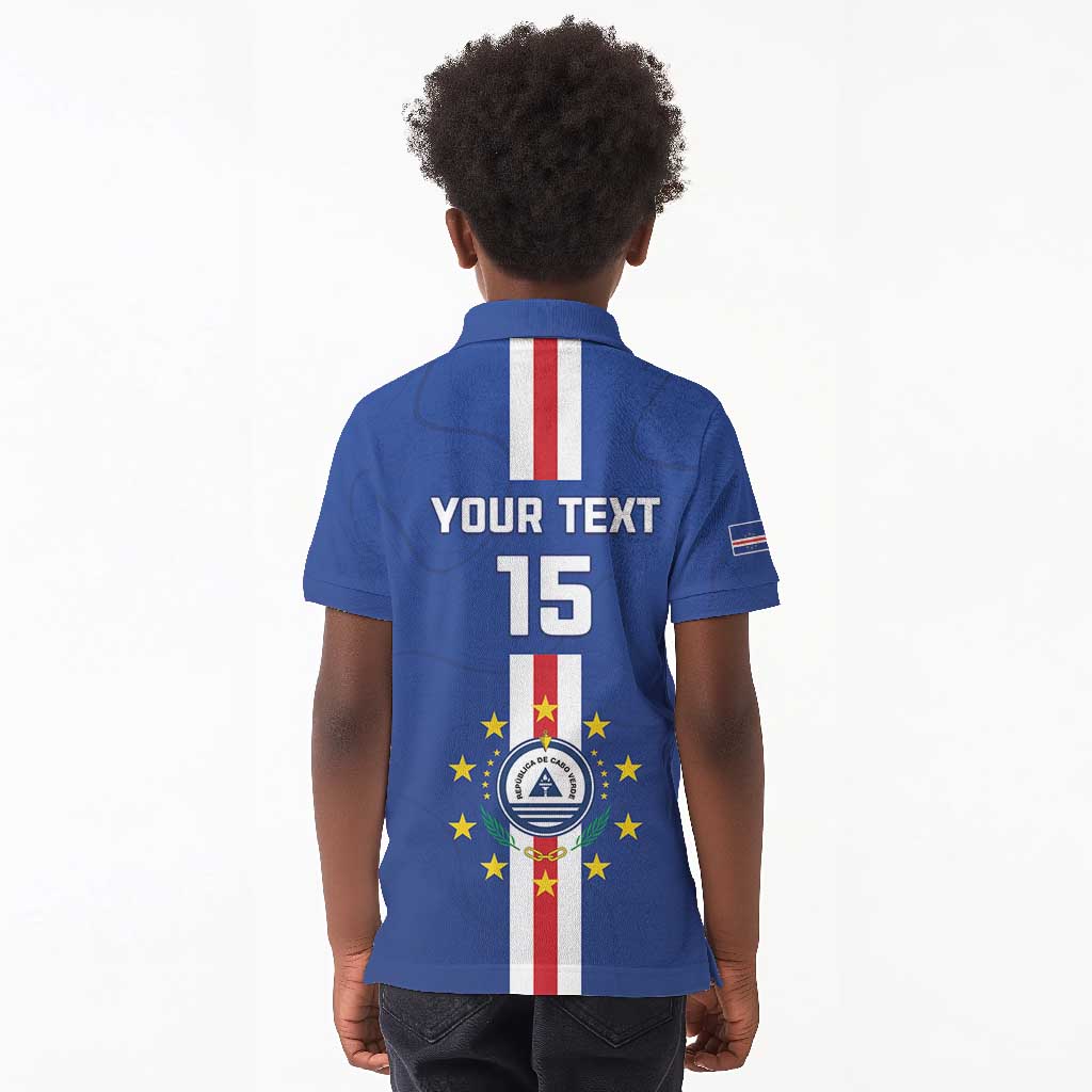 Custom Cape Verde Football Kid Polo Shirt Go Champions Tubaroes Azuis - African Pride