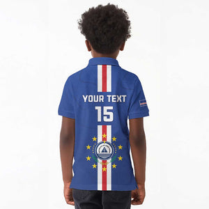 Custom Cape Verde Football Kid Polo Shirt Go Champions Tubaroes Azuis - African Pride