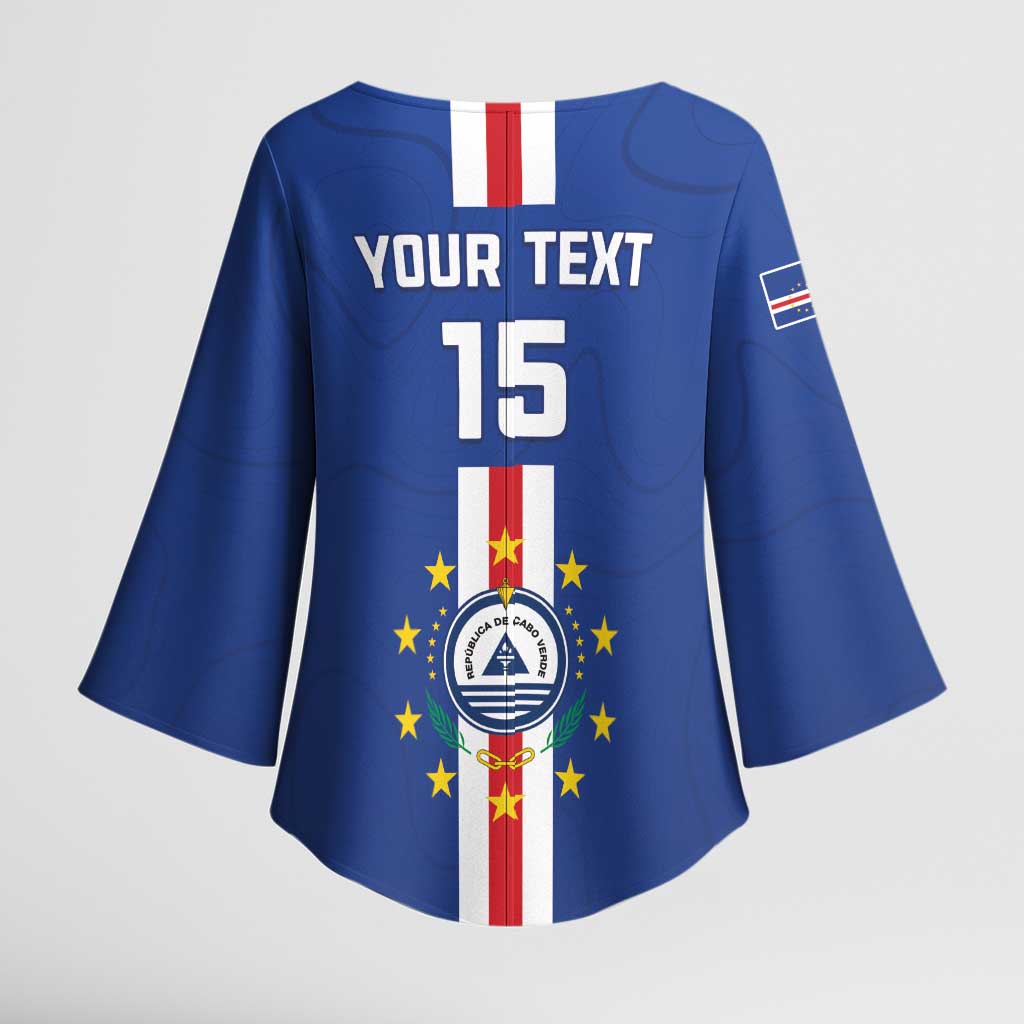 Custom Cape Verde Football Kimono Sleeve Blouse Go Champions Blue Sharks