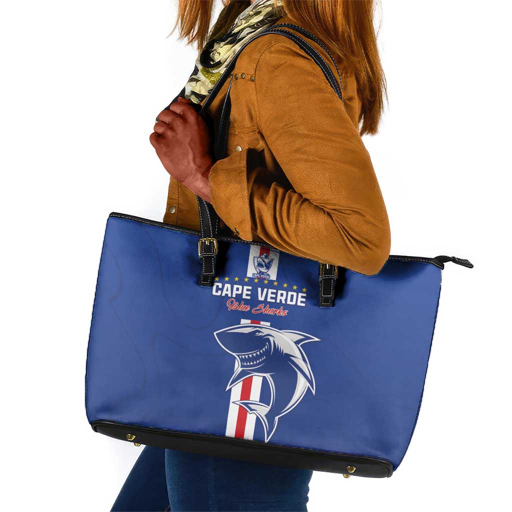 Cape Verde Football Leather Tote Bag Go Champions Tubaroes Azuis - African Pride