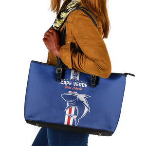 Cape Verde Football Leather Tote Bag Go Champions Tubaroes Azuis - African Pride