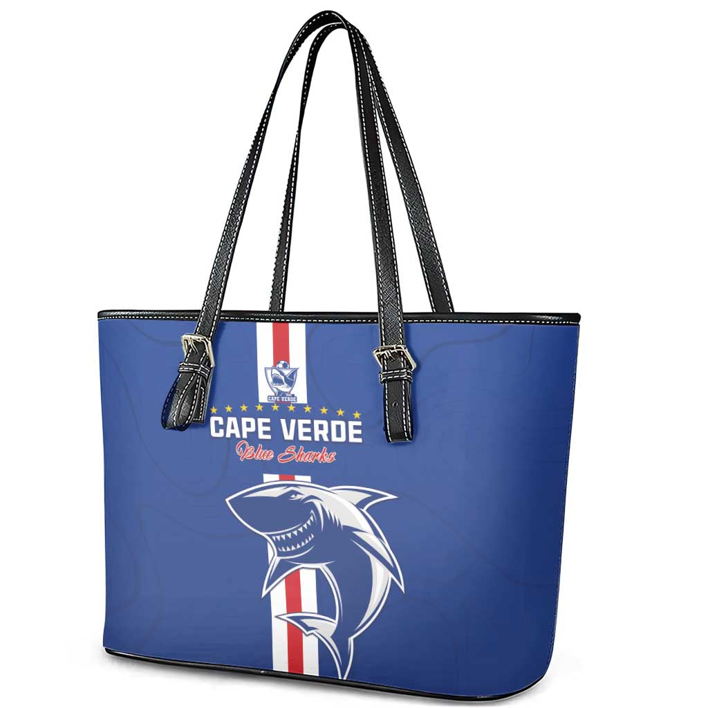 Cape Verde Football Leather Tote Bag Go Champions Tubaroes Azuis - African Pride