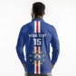 Custom Cape Verde Football Long Sleeve Polo Shirt Go Champions Tubaroes Azuis - African Pride