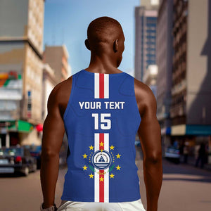 Custom Cape Verde Football Men Tank Top Go Champions Tubaroes Azuis - African Pride