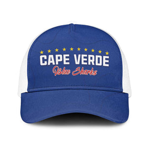 Cape Verde Football Mesh Trucker Cap Go Champions Tubaroes Azuis - African Pride