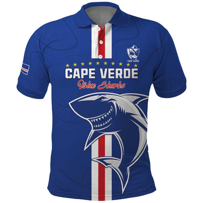 Custom Cape Verde Football Polo Shirt Go Champions Tubaroes Azuis - African Pride