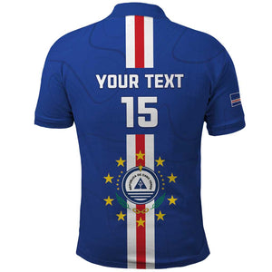 Custom Cape Verde Football Polo Shirt Go Champions Tubaroes Azuis - African Pride