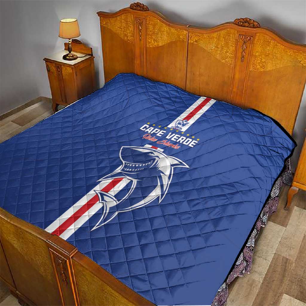 Cape Verde Football Quilt Go Champions Tubaroes Azuis - African Pride