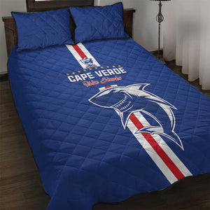 Cape Verde Football Quilt Bed Set Go Champions Tubaroes Azuis - African Pride