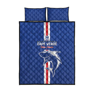 Cape Verde Football Quilt Bed Set Go Champions Tubaroes Azuis - African Pride