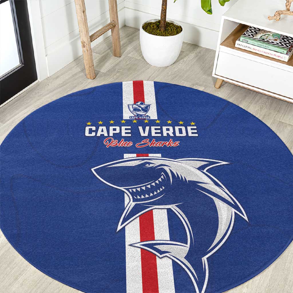 Cape Verde Football Round Carpet Go Champions Tubaroes Azuis - African Pride