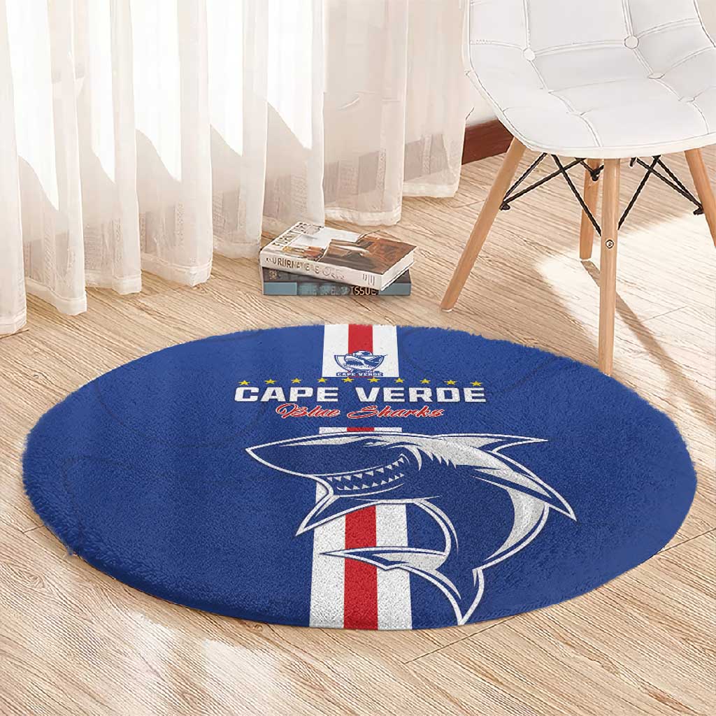 Cape Verde Football Round Carpet Go Champions Tubaroes Azuis - African Pride