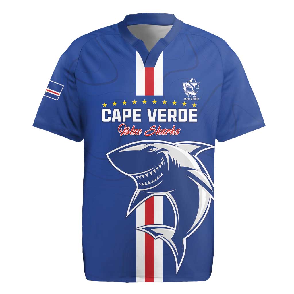 Custom Cape Verde Football Rugby Jersey Go Champions Tubaroes Azuis - African Pride