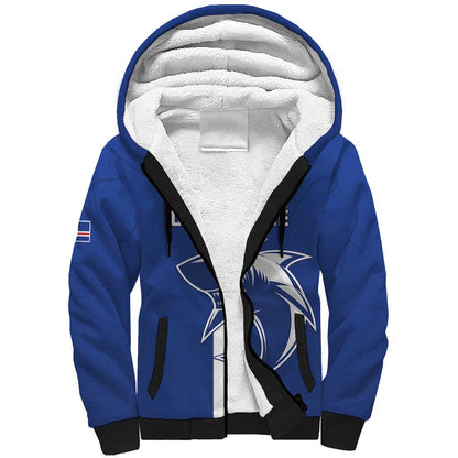 Custom Cape Verde Football Sherpa Hoodie Go Champions Tubaroes Azuis - African Pride