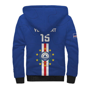 Custom Cape Verde Football Sherpa Hoodie Go Champions Tubaroes Azuis - African Pride