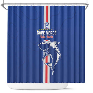 Cape Verde Football Shower Curtain Go Champions Tubaroes Azuis - African Pride