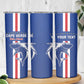 Custom Cape Verde Football Skinny Tumbler Go Champions Tubaroes Azuis - African Pride