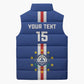 Custom Cape Verde Football Sleeveless Puffer Jacket Go Champions Blue Sharks
