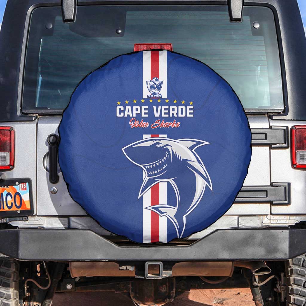 Cape Verde Football Spare Tire Cover Go Champions Tubaroes Azuis - African Pride