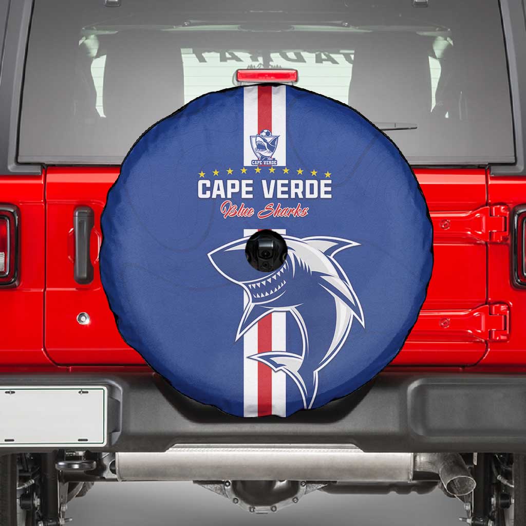Cape Verde Football Spare Tire Cover Go Champions Tubaroes Azuis - African Pride