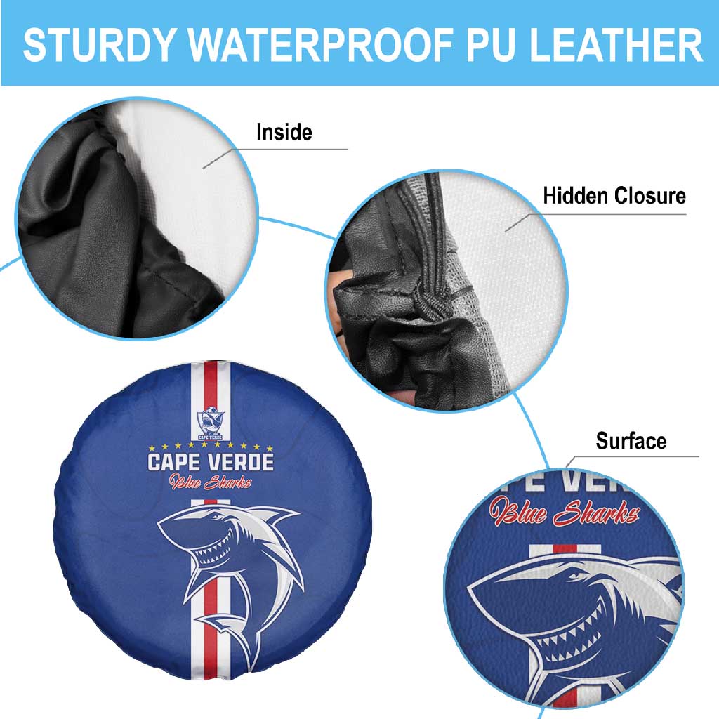 Cape Verde Football Spare Tire Cover Go Champions Tubaroes Azuis - African Pride