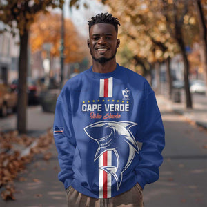 Custom Cape Verde Football Sweatshirt Go Champions Tubaroes Azuis - African Pride