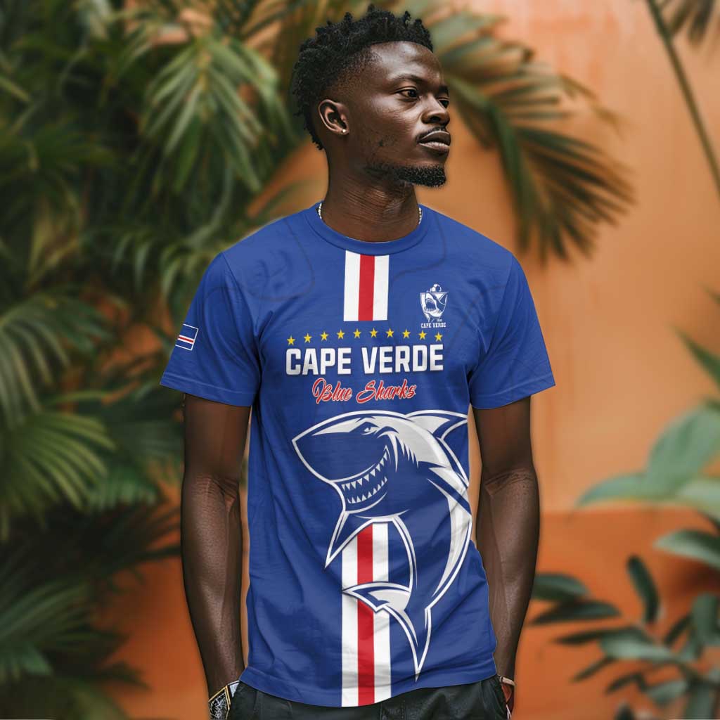 Custom Cape Verde Football T shirt Go Champions Tubaroes Azuis - African Pride